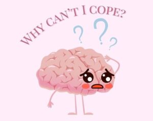 Traumatised brain graphic wondering why it can't cope