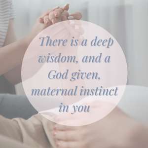 Doula holding client's hand. There is a deep wisdom, and a God given maternal instinct in you